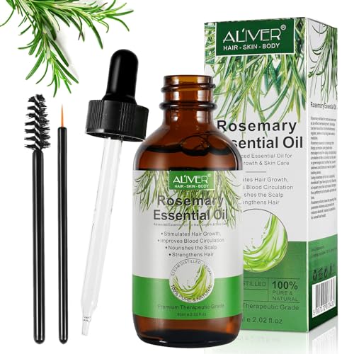 OBNOSWLPJMN 60ml Olio Di Rosmarino Per Capelli Rosemary Oil For Hair Growth Premium Naturale Per La Perdita Di Capelli Secchi E Danneggiati Per Donne E Uomini Stimola la Crescita dei Capelli