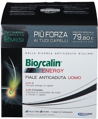 Generic Giuliani S.P.A. Bioscalin Energy 20 Fiale Anticaduta Uomo Trattamento Completo 2 Mesi