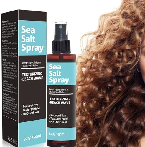 Generic Spray Al Sale Marino da 150 Ml, Spray per Capelli, Spray Al Sale Marino, Spray Nutriente per la Cura dei Capelli, Spray per Texture Al Sale Marino, Facile da Pulire, per Definire