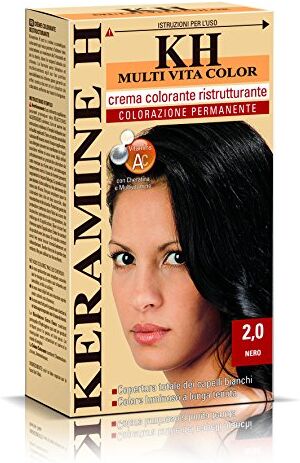 Keramine H Crema Colorante Ristrutturante, Nero 3 Confezioni da 110 ml Totale: 330 ml