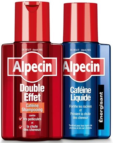 Alpecin Shampoo per caffeina doppio effetto 200 ml +  caffeina liquida 200 ml (shampoo anticaduta e antiforfora + liquido)