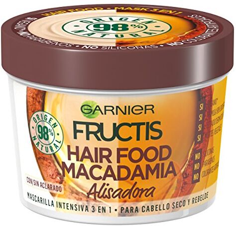 Garnier Fructis Hair Food Maschera per capelli 3 in 1 Macadamia lisciante per capelli ribelli 390 ml