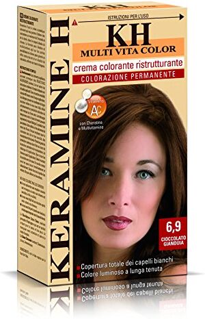 Keramine H Crema Colorante Ristrutturante, Cioccolato Gianduia 3 Confezioni da 110 ml Totale: 330 ml