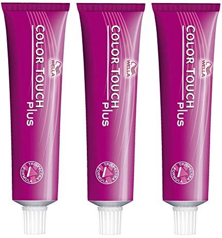 Wella Color Touch Plus 66/07 Set di 3 biondo scuro intenso marrone naturale, 60 ml