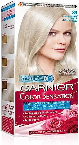 Garnier Color Sensation Tintura permanente biondo cenere platino S9, disponibile in oltre 20 tonalità Confezione da 3