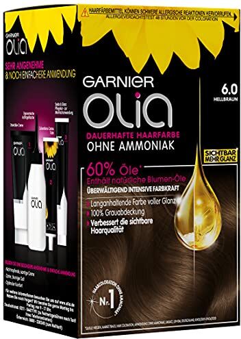 Garnier , Colore Dei Capelli, contiene 60% olio di fiori per una colorazione Intensa – Senza Ammoniaca, 6.0 Marrone Infernale