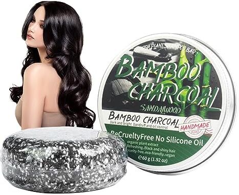 Fulenyi Mane Grey Reverse Bar   Shampoo per sapone oscurante per capelli fatto a mano per il controllo dell'olio,Barra per shampoo al carbone nero Barra per la depilazione grigia per donne, uomini,