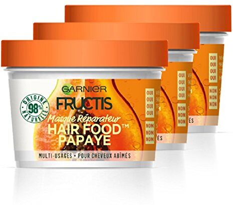 Garnier Fructis Maschera nutriente per capelli e papaye, 390 ml, confezione da 3