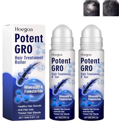 Generic 2 pezzi Roll-On Hair Treatment, Hair Growth Serum, Hair Roller Treatments, Roller Thick Hair Essential Oil, Hair Regrowth Treatment, Hair Growth Serum Gel Roller-Default, Rullo per la cura dei capelli