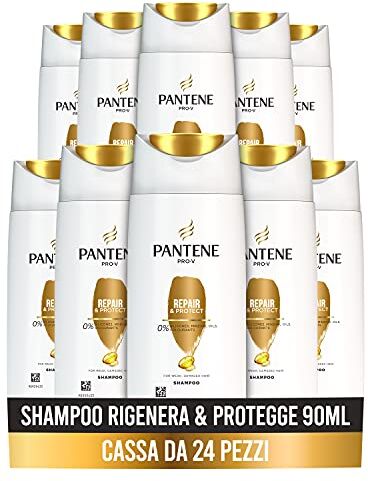 Pantene Pro-V Rigenera & Protegge Shampoo, Ripara All’Istante I Segni Dei Danni, 24 x 90ml