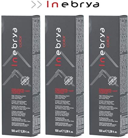 Inebrya 3x  Color 1 Nero Puro Crema Colorante per Capelli 100 ml