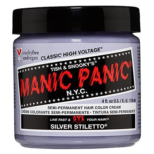 MANIC PANIC Silver Stiletto Classic Creme, Vegan, Cruelty Free, Semi Permanent Hair Dye 118ml