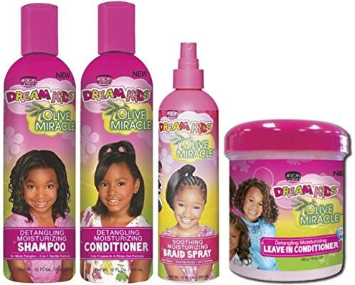 Generic African Pride Dream Kids Detangling Shampoo, Conditioner, Braid Spray & Set condizionatore da lasciare