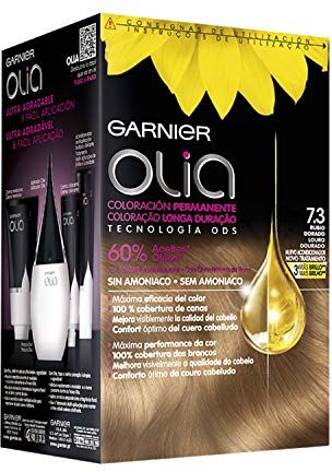 Garnier Olia Coloración Permanente Sin Amoniaco Para Un Olor Agradable Con Aceites Florales De Origen Natural Rubio Dorado 7.3