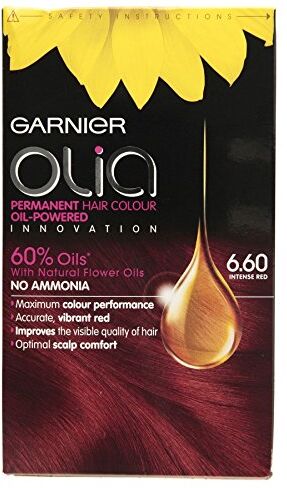 Garnier Olia Permanent Hair Colour Prodotto per la colorazione dei capelli, 3 pezzi, 6.60, rosso (Intense Red)