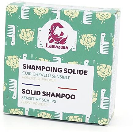 Lamazuna Shampoo solido   Senza solfati   Con polvere di peonie   per cuoio capelluto sensibile   ha un effetto tonico e armonizzante   Contiene oli essenziali   Fatto a mano dalla Francia   70 ml