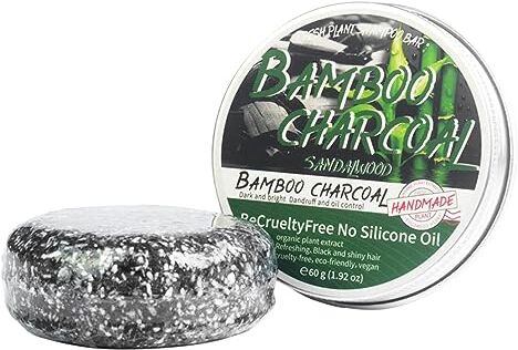 PUCHEN Shampoo Bar al carbone Shampoo per sapone oscurante per capelli fatto a mano per il controllo dell'olio,Barra per shampoo al carbone nero Barra per la depilazione grigia per donne, uomini,