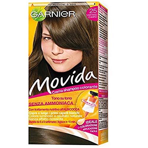 Garnier Movida Crema Shampoo Colorante, 25 Castano Chiaro