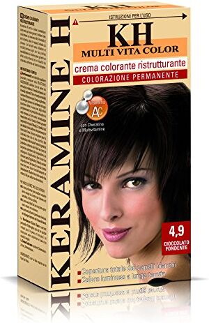 Keramine H Crema Colorante Ristrutturante, Cioccolato Fondente 3 Confezioni da 110 ml Totale: 330 ml