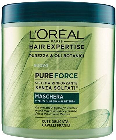 L'ORÉAL Paris Hair Expertise Pure Force Maschera Cute Delicata, Capelli Fragili 200 ml