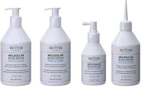 Generico Kit ristrutturante Molecular Bond Repair Luxury Envie Composto da: shampoo 250 ml, maschera 250 ml, fluido 100 ml, additivo 250 ml.