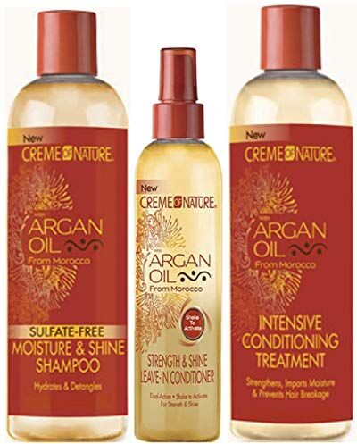 Generico Creme of Nature Argan Oil Shampoo 354 ml, balsamo 250 ml e trattamento di condizionamento intensivo all'olio di argan 354 ml