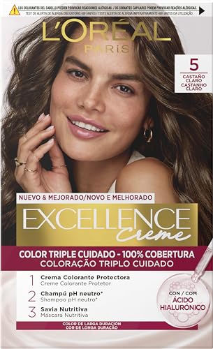 L'Oreal Tintura per Capelli, Excellence Creme, 200 gr, 5 Castaño