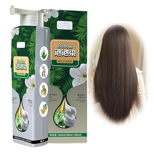 Generic Pure Plant Extract For Grey Hair Color Bubble Dye,Plant Bubble Hair Dye Shampoo,Lazy Bubble Hair Dye,Household Easy-To-Wash Hair Washing Color Cream (Brown Black)