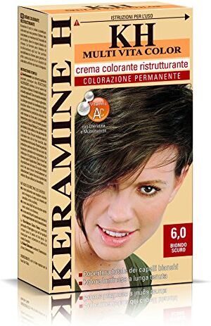 Keramine H Crema Colorante Ristrutturante, Biondo Scuro 3 Confezioni da 110 ml Totale: 330 ml