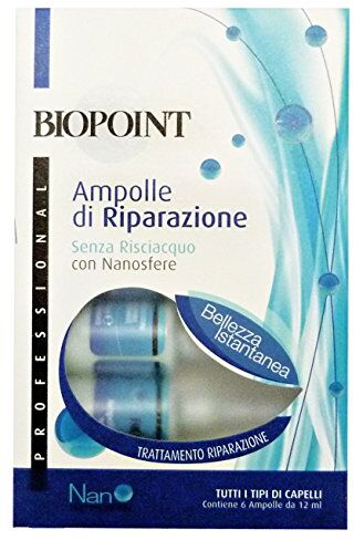 BIOPOINT Fiale Riparazione Senza Risciacquo Per Tutti I Tipi Di Capelli 6 Fiale Da 12 Ml