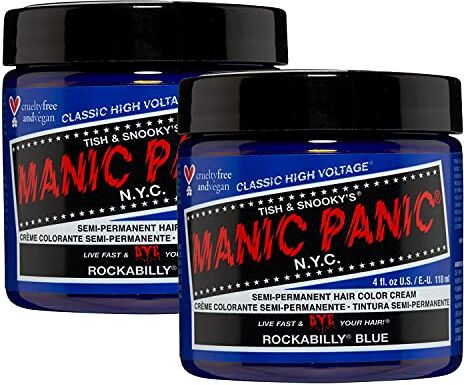 MANIC PANIC Rockabilly Blue Classic Creme, Vegan, Cruelty Free, Semi Permanent Hair Dye 2 x 118ml