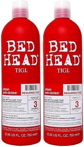 Tigi Bed Head by    Set shampoo e balsamo Resurrection Repair   Trattamento professionale per capelli secchi e rovinati   Potente formula ristrutturante e condizionante   2x750ml