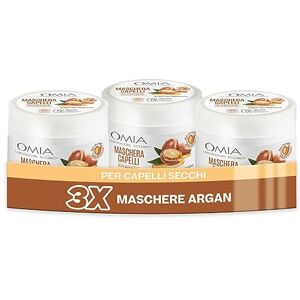 Omia , Maschera Capelli Eco Bio con Olio di Argan del Marocco per Capelli Secchi, Maschera per Lavaggi Frequenti, Spenti e Fragili, Ristrutturante e Lisciante, Senza Siliconi e SLES, 3 Flaconi da 250ml Omia , Maschera Capelli Eco Bio con Olio di Argan del Marocco per Capelli Secchi, Maschera per Lavaggi Frequenti, Spenti e Fragili, Ristrutturante e Lisciante, Senza Siliconi e SLES, 3 Flaconi da 250ml