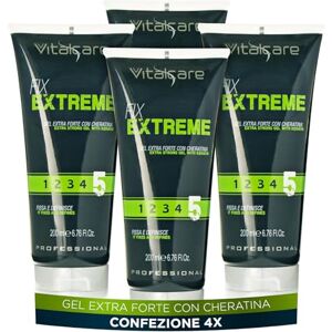 Vitalcare Fix Extreme Gel Extraforte, Gel con Fissaggio Forte, Fissa e Definisce i Capelli, Gel Uomo con Cheratina, non Lascia Residui, 4 x 200 ml Vitalcare Fix Extreme Gel Extraforte, Gel con Fissaggio Forte, Fissa e Definisce i Capelli, Gel Uomo con Cheratina, non Lascia Residui, 4 x 200 ml