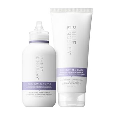 Philip Kingsley Set di shampoo e balsamo Pure Blonde/Silver Purple Balsamo Correttore del Colore per Capelli Biondo Platino Ottonati 250 ml e 200 ml Philip Kingsley Set di shampoo e balsamo Pure Blonde/Silver Purple Balsamo Correttore del Colore per Capelli Biondo Platino Ottonati 250 ml e 200 ml