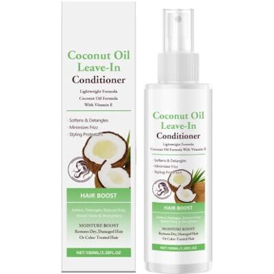 Generic Spray balsamo senza risciacquo all'olio di cocco, districante e idratante con vitamina E, protegge dalle doppie punte, dona lucentezza Generic Spray balsamo senza risciacquo all'olio di cocco, districante e idratante con vitamina E, protegge dalle doppie punte, dona lucentezza