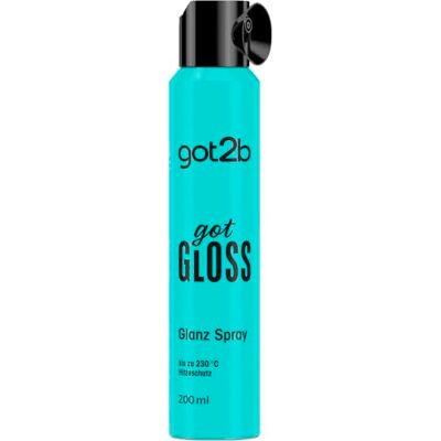 got2b GotGloss Spray lucido (200 ml), spray lucido per capelli garantisce fino a 48 ore di controllo dell'crespo e massima lucentezza, protegge i capelli da temperature fino a 230 °C got2b GotGloss Spray lucido (200 ml), spray lucido per capelli garantisce fino a 48 ore di controllo dell'crespo e massima lucentezza, protegge i capelli da temperature fino a 230 °C