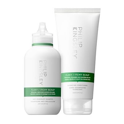Philip Kingsley Set di shampoo e balsamo per il cuoio capelluto traballante/pruriginoso Shampoo e Balsamo Antiforfora Trattamento del cuoio capelluto grasso secco 2 Imposta 250 ml e 200 ml Philip Kingsley Set di shampoo e balsamo per il cuoio capelluto traballante/pruriginoso Shampoo e Balsamo Antiforfora Trattamento del cuoio capelluto grasso secco 2 Imposta 250 ml e 200 ml