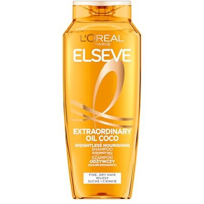 L'ORÉAL L'Oreal Paris Hair Care Elseve shampoo leggero nutriente con olio di cocco per capelli normali o secchi 400 ml L'ORÉAL L'Oreal Paris Hair Care Elseve shampoo leggero nutriente con olio di cocco per capelli normali o secchi 400 ml