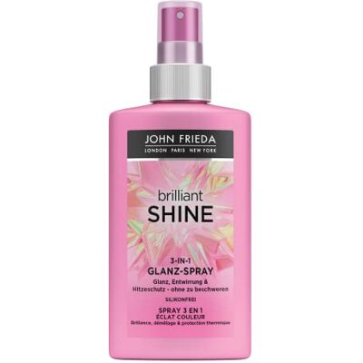 John Frieda Brilliant Shine 3 in 1 Spray lucido, contenuto: 150 ml, lucidante, districante e protezione dal calore, senza appesantire, senza silicone John Frieda Brilliant Shine 3 in 1 Spray lucido, contenuto: 150 ml, lucidante, districante e protezione dal calore, senza appesantire, senza silicone