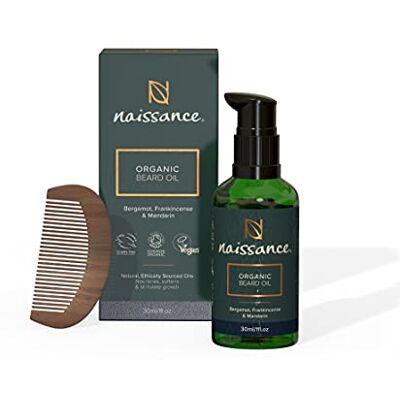 Naissance Olio Da Barba Idratante Uomo Biologico 30ml Kit Per Crescita Barba Con Pettine Di Legno Cura Naturale Serum Levigante Per Pelle Secca Con Olio Di Ricino Argan e Jojoba Vegano Naissance Olio Da Barba Idratante Uomo Biologico 30ml Kit Per Crescita Barba Con Pettine Di Legno Cura Naturale Serum Levigante Per Pelle Secca Con Olio Di Ricino Argan e Jojoba Vegano