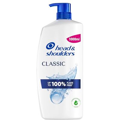 Head & Shoulders Shampoo Antiforfora Classic Clean 1000ml con Dosatore per Uso Quotidiano. Fino al 100% Protezione dalla Forfora. Clinicamente Testato. Per Tutti i Tipi di Cute e Capelli. Freschezza Head & Shoulders Shampoo Antiforfora Classic Clean 1000ml con Dosatore per Uso Quotidiano. Fino al 100% Protezione dalla Forfora. Clinicamente Testato. Per Tutti i Tipi di Cute e Capelli. Freschezza