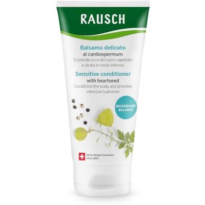 Rausch Balsamo sensibile con semi di cuore da 150 ml – cura particolarmente delicata per cuoio capelluto altamente sensibile e irritato, vegano e senza silicone, prodotto in Svizzera con estratto di Rausch Balsamo sensibile con semi di cuore da 150 ml – cura particolarmente delicata per cuoio capelluto altamente sensibile e irritato, vegano e senza silicone, prodotto in Svizzera con estratto di