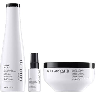 shu uemura Izumi Tonic Routine Fortificante, Shampoo 300 ml, Maschera 200 ml, Acqua Energizzante 30 ml in omaggio shu uemura Izumi Tonic Routine Fortificante, Shampoo 300 ml, Maschera 200 ml, Acqua Energizzante 30 ml in omaggio