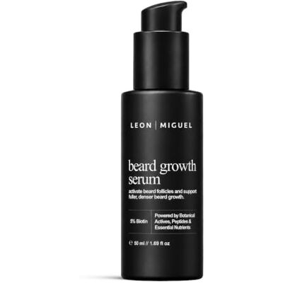 LEON MIGUEL Siero da barba da uomo con 5% di biotina, rosmarino e ginseng, cura della barba per barba densa e piena Beard Growth Siero 50 ml LEON MIGUEL Siero da barba da uomo con 5% di biotina, rosmarino e ginseng, cura della barba per barba densa e piena Beard Growth Siero 50 ml