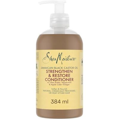 Shea Moisture SheaMoisture Balsamo Strengthen & Restore, Per Capelli Trattati e Sfibrati, Capelli Rinforzati e Riparati, Idratazione Intensa, Con Olio di Ricino Nero Giamaicano e Burro di Karité, 1x 384ml Shea Moisture SheaMoisture Balsamo Strengthen & Restore, Per Capelli Trattati e Sfibrati, Capelli Rinforzati e Riparati, Idratazione Intensa, Con Olio di Ricino Nero Giamaicano e Burro di Karité, 1x 384ml