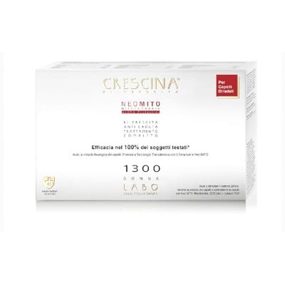 CRESCINA Transdermic NEO MITO Doppio Trattamento Ri-Crescita e Anticaduta Capelli Diradati 1300 Donna 40 fiale (20+20) CRESCINA Transdermic NEO MITO Doppio Trattamento Ri-Crescita e Anticaduta Capelli Diradati 1300 Donna 40 fiale (20+20)