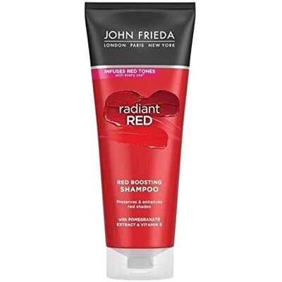 John Frieda Radiant Red Boosting Shampoo 250 Ml, Capelli Rossi, Shampoo che aumenta il colore e deposita capelli rossi John Frieda Radiant Red Boosting Shampoo 250 Ml, Capelli Rossi, Shampoo che aumenta il colore e deposita capelli rossi