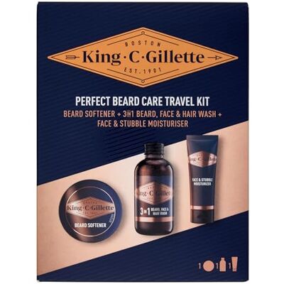 Gillette Mini set da viaggio, set regalo per la cura della barba: 3 giorni e cura del viso 30 ml + shampoo da barba 60 ml + balsamo per barba da 30 ml, regalo per uomini Gillette Mini set da viaggio, set regalo per la cura della barba: 3 giorni e cura del viso 30 ml + shampoo da barba 60 ml + balsamo per barba da 30 ml, regalo per uomini