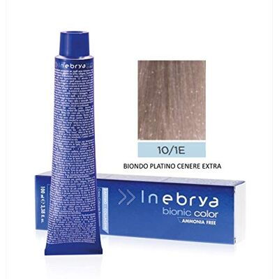 Inebrya 10/1E Bionic Color, Crema colorante permanente professionale per capelli, 100 ml, Biondo Platino Cenere Extra, 1 pezzo Inebrya 10/1E Bionic Color, Crema colorante permanente professionale per capelli, 100 ml, Biondo Platino Cenere Extra, 1 pezzo